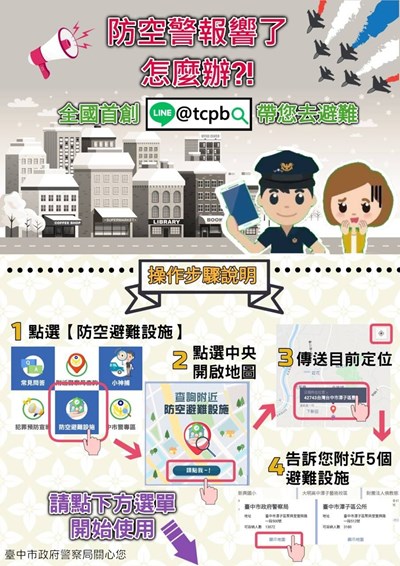 臺中市政府警察局LINE官方帳號操作方式