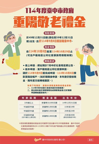 重陽禮金海報
